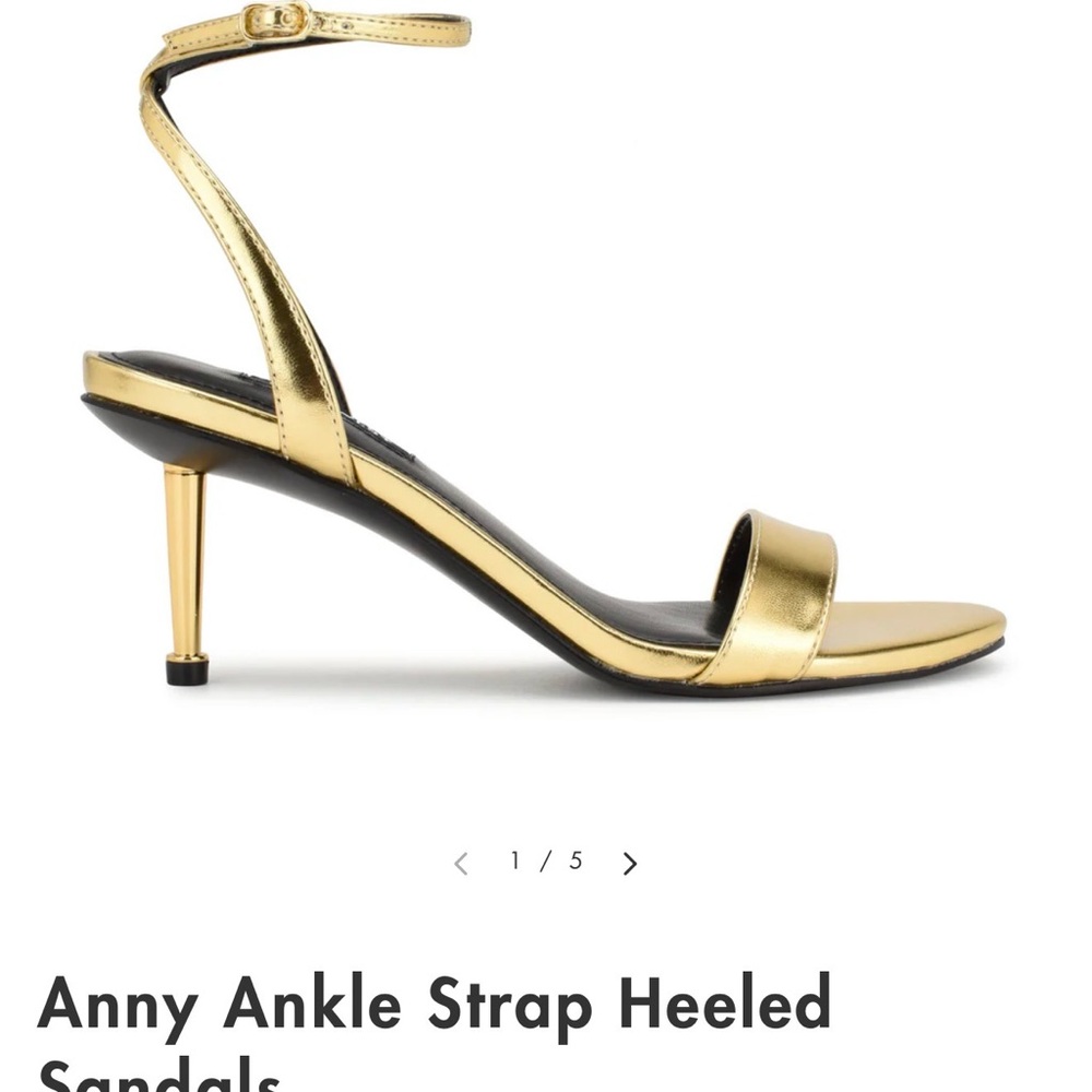 Nine West Gold Ankle Strap Heels